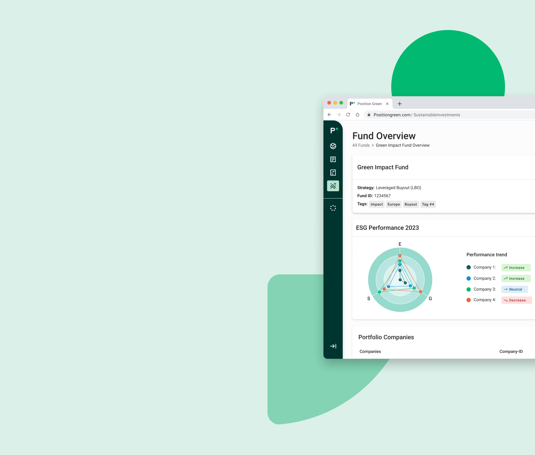 sustainable investments Software